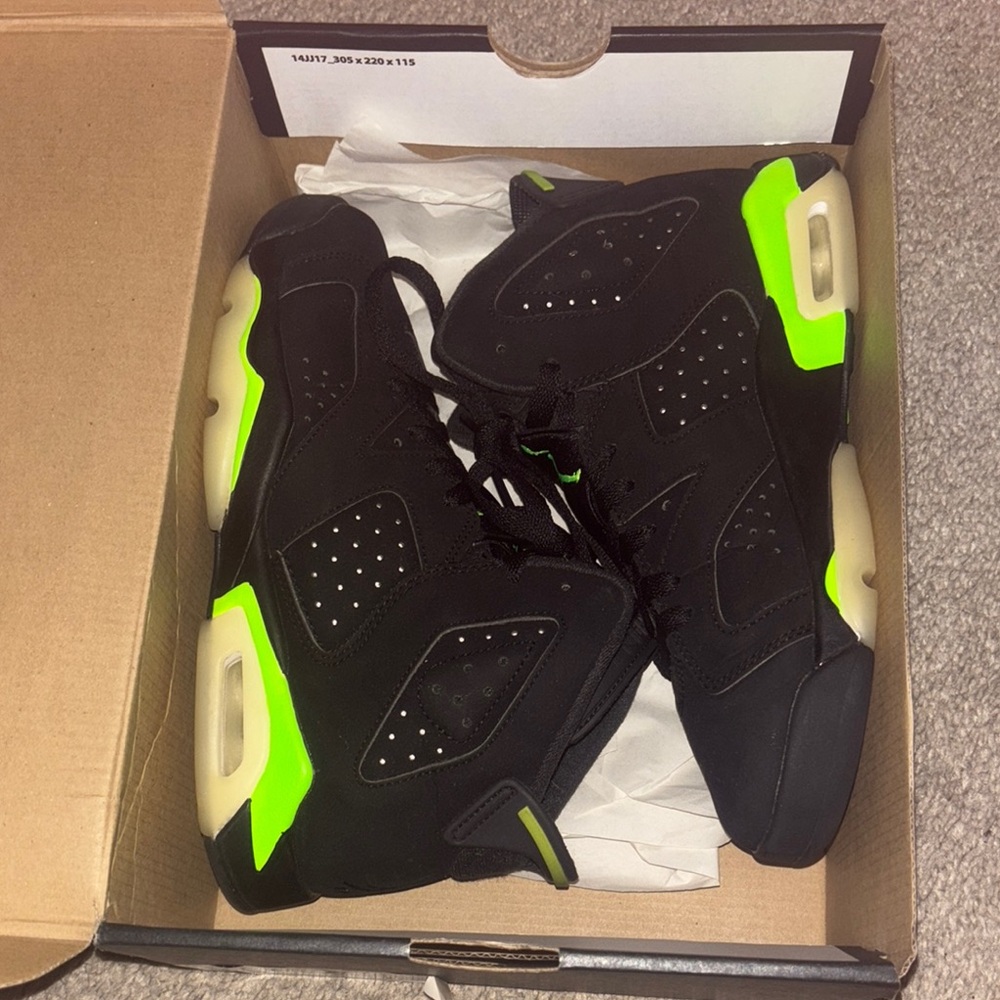 Jordan Kids Sneakers Black and Neon Green